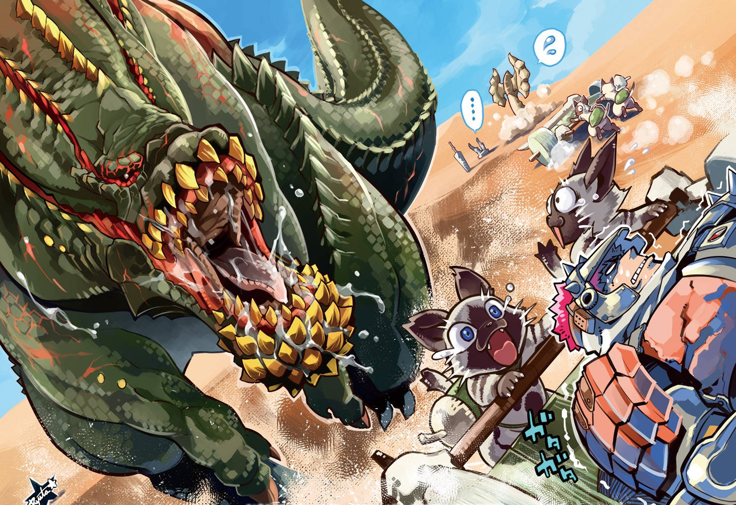 Monster Hunter Cute Battle Wallpaper