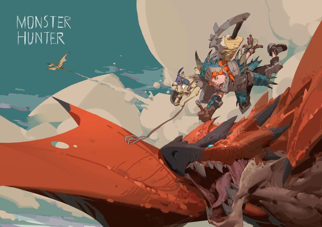 Fierce Monsters Roaming in the Wildlands of Monster Hunter Wallpaper
