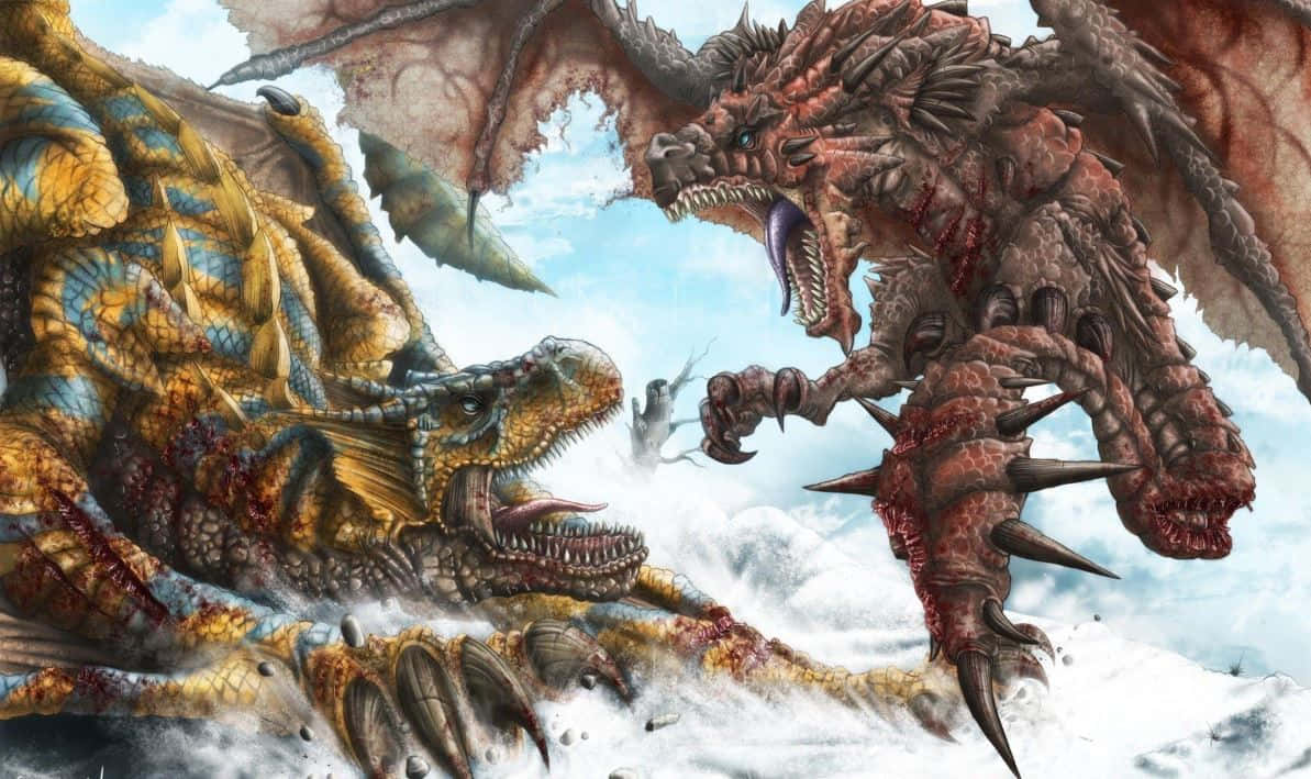 Fearsome Monsters Ready for Battle in Monster Hunter Wallpaper