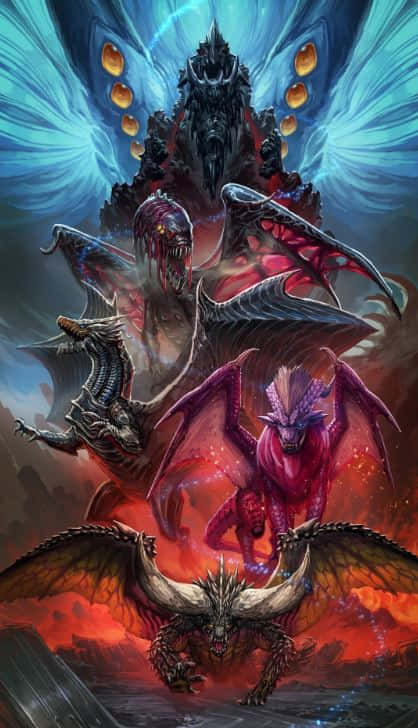 Ferocious monsters clash in the intense world of Monster Hunter Wallpaper