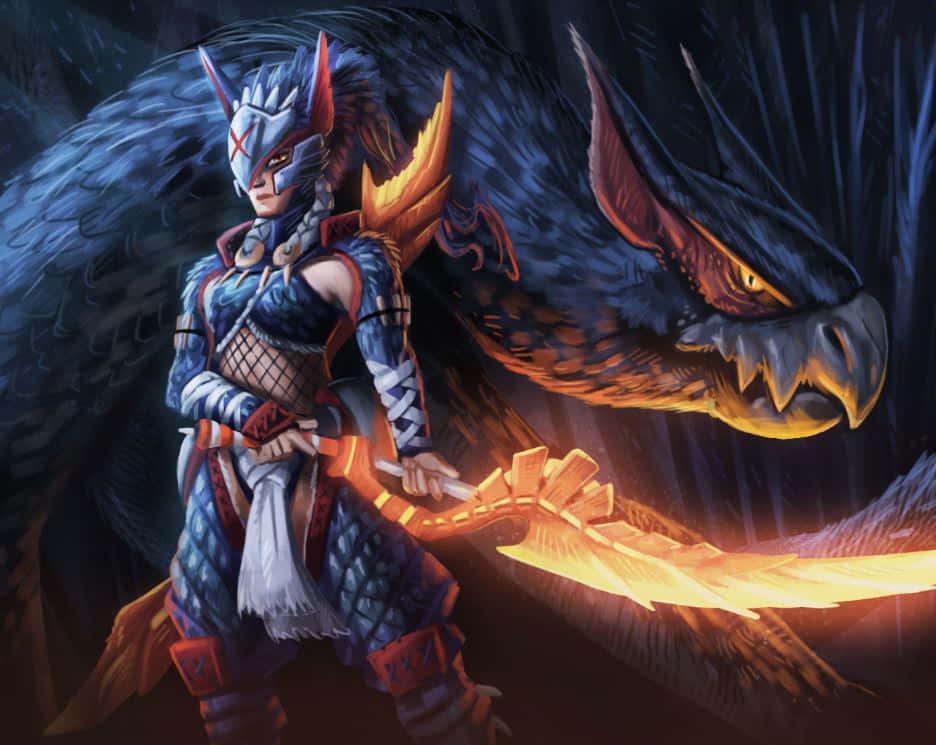 Fierce Battle in Monster Hunter World Wallpaper