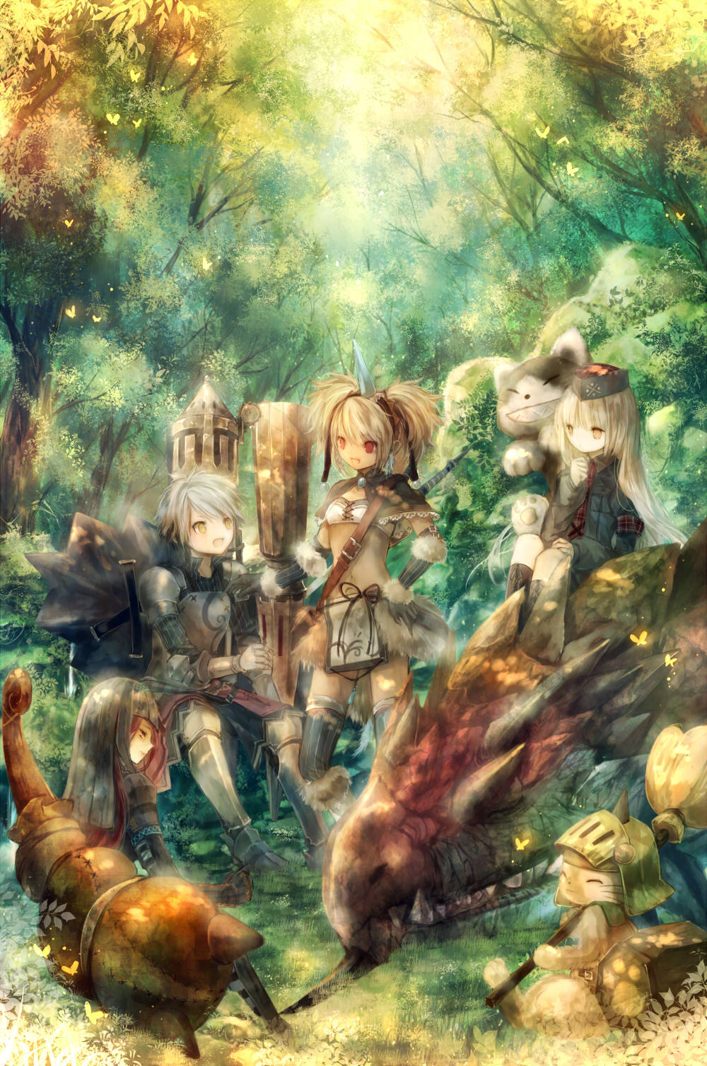 A Group Of Characters In A Forest Wallpaper