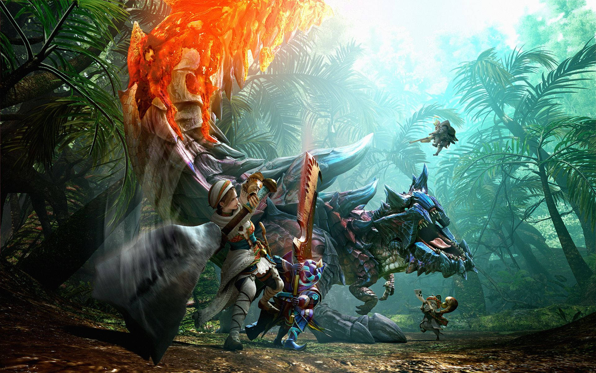 'Experience an Epic Adventure in Monster Hunter World' Wallpaper