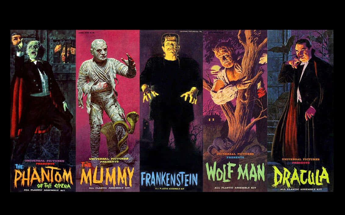 A Selection Of Terrifying Monster Movies Wallpaper