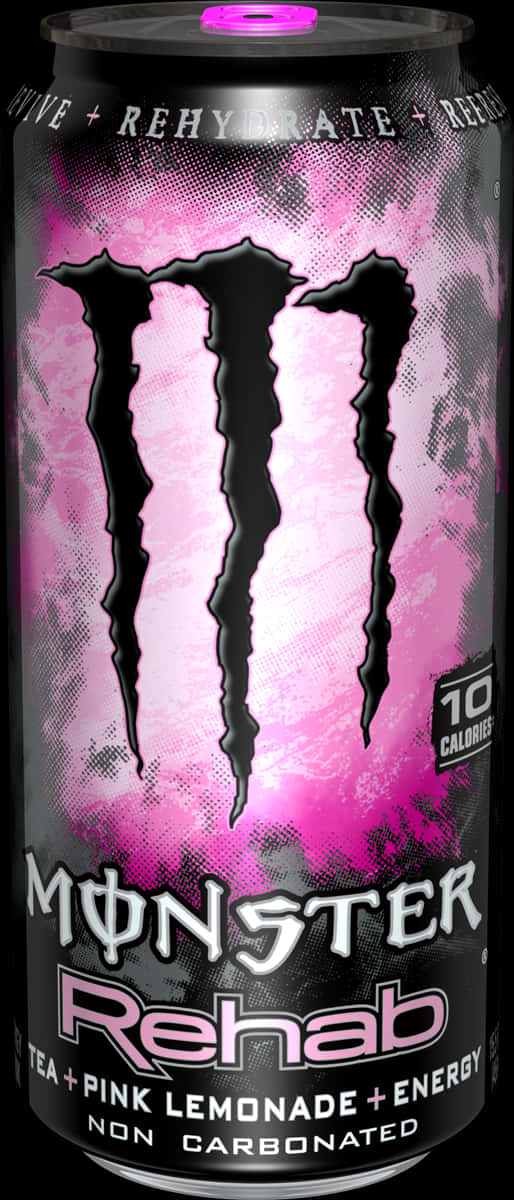 Monster Rehab Pink Lemonade Energy Drink Can PNG