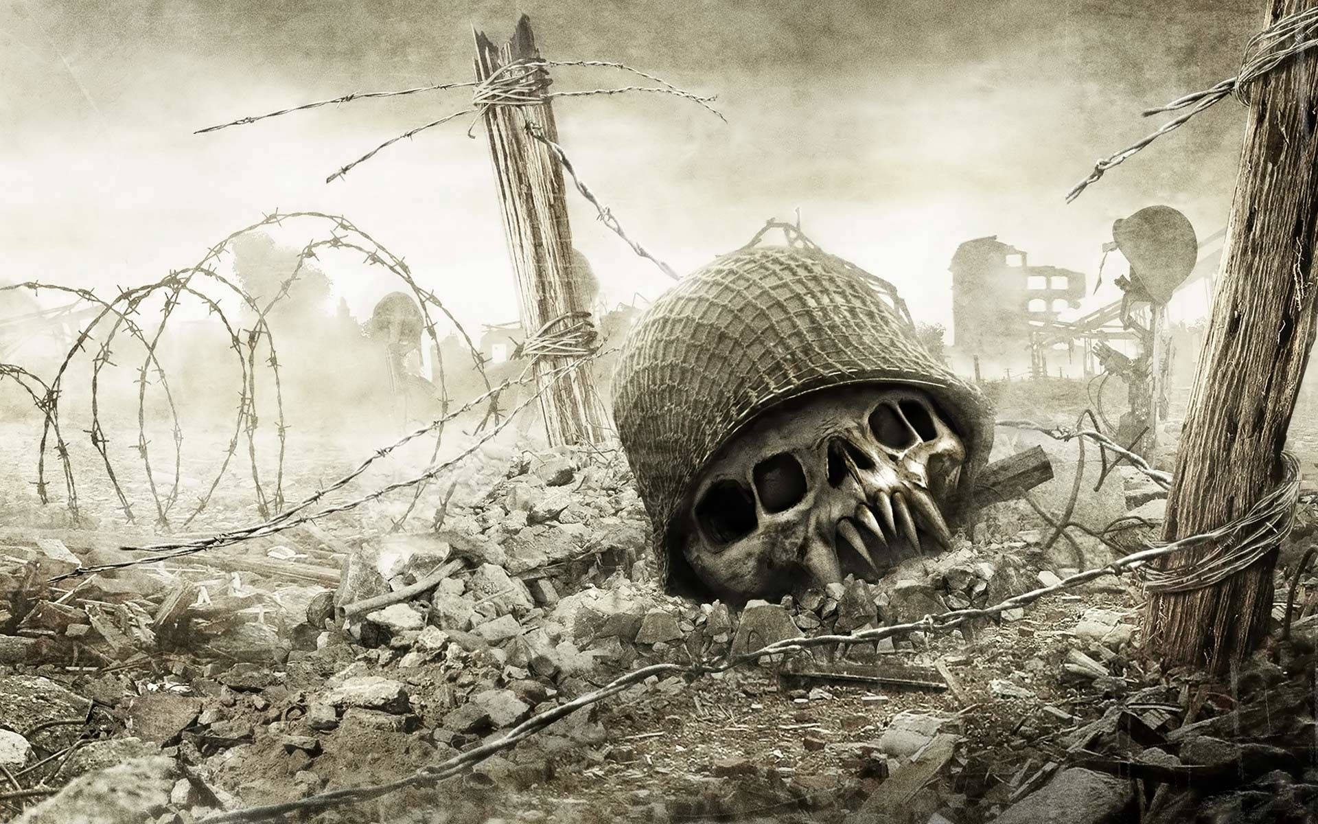 Monster Skull In War Wallpaper