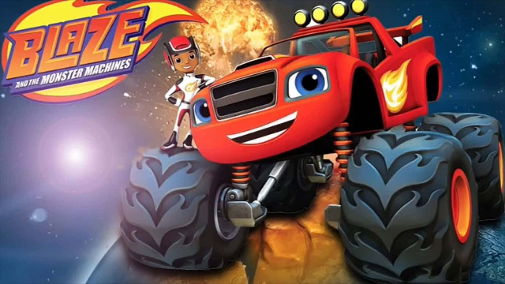 Blazee Le Macchine Mostro - Un Cartone Animato Con Un Personaggio Che Guida Un Camion
