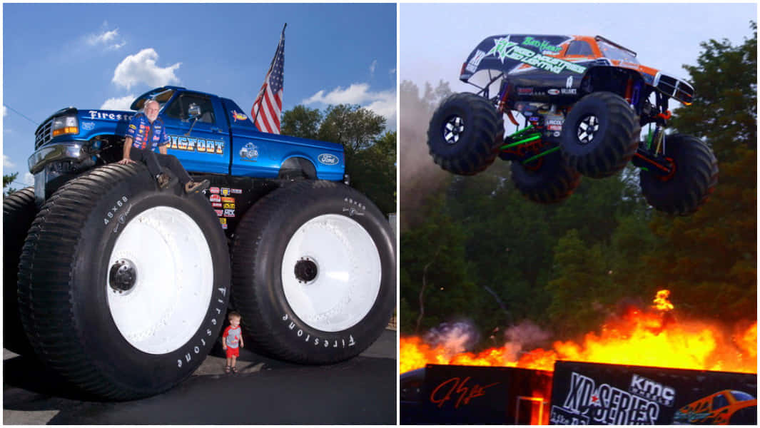 Largest Monster Trucks Collage Picture