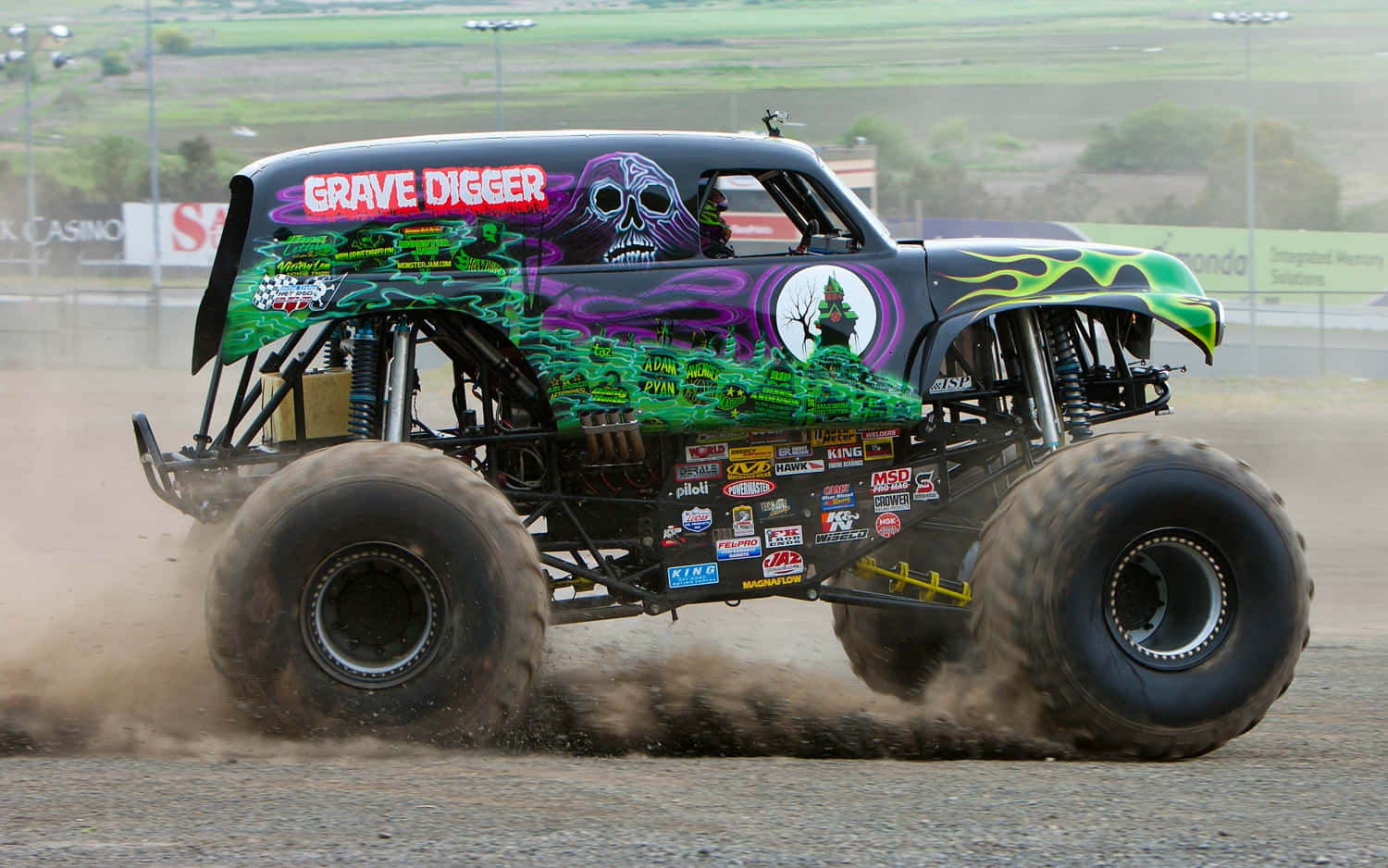 Grave Digger Monster Truck Sand Dust Picture