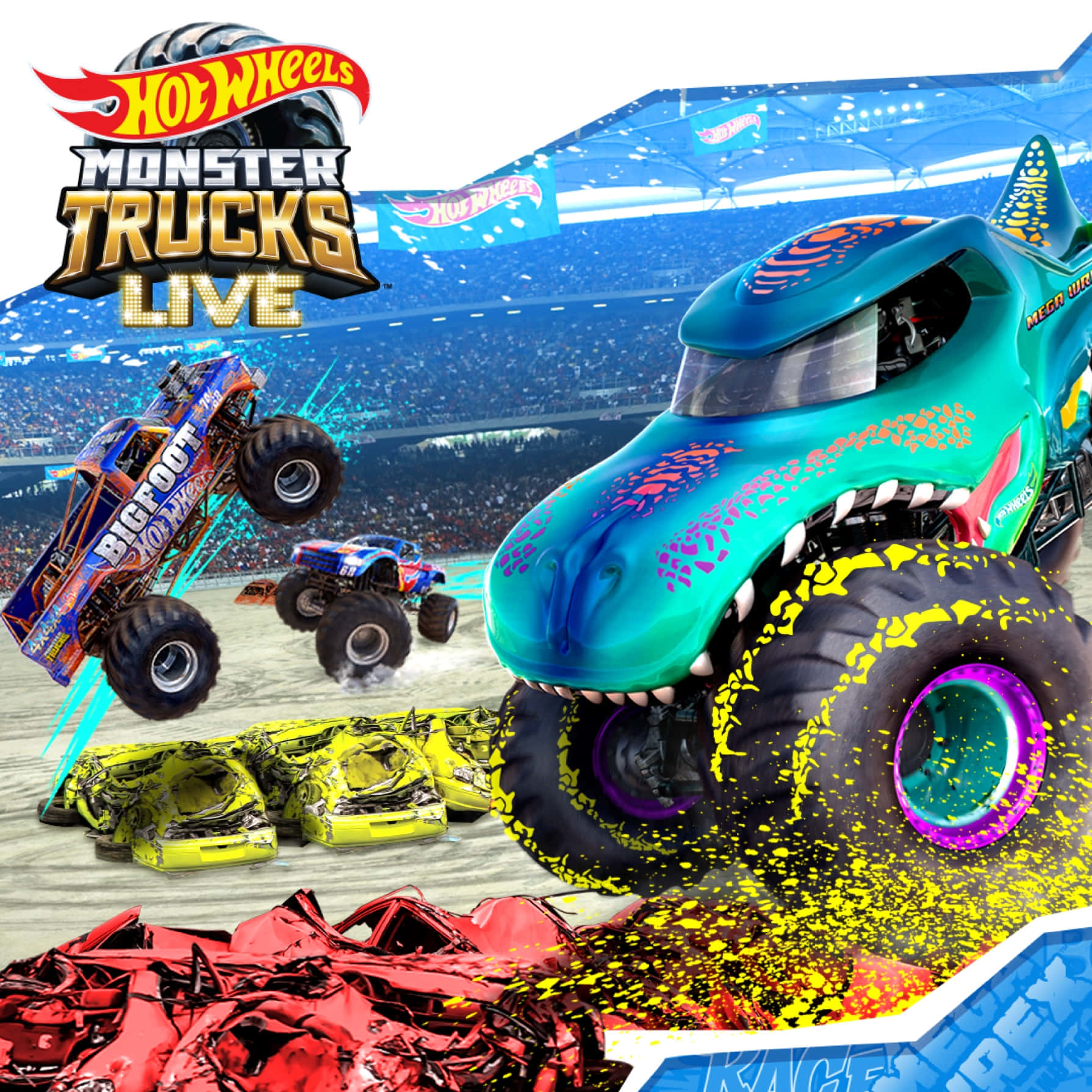 Hotwheels Monster Trucks Animerad Bild.