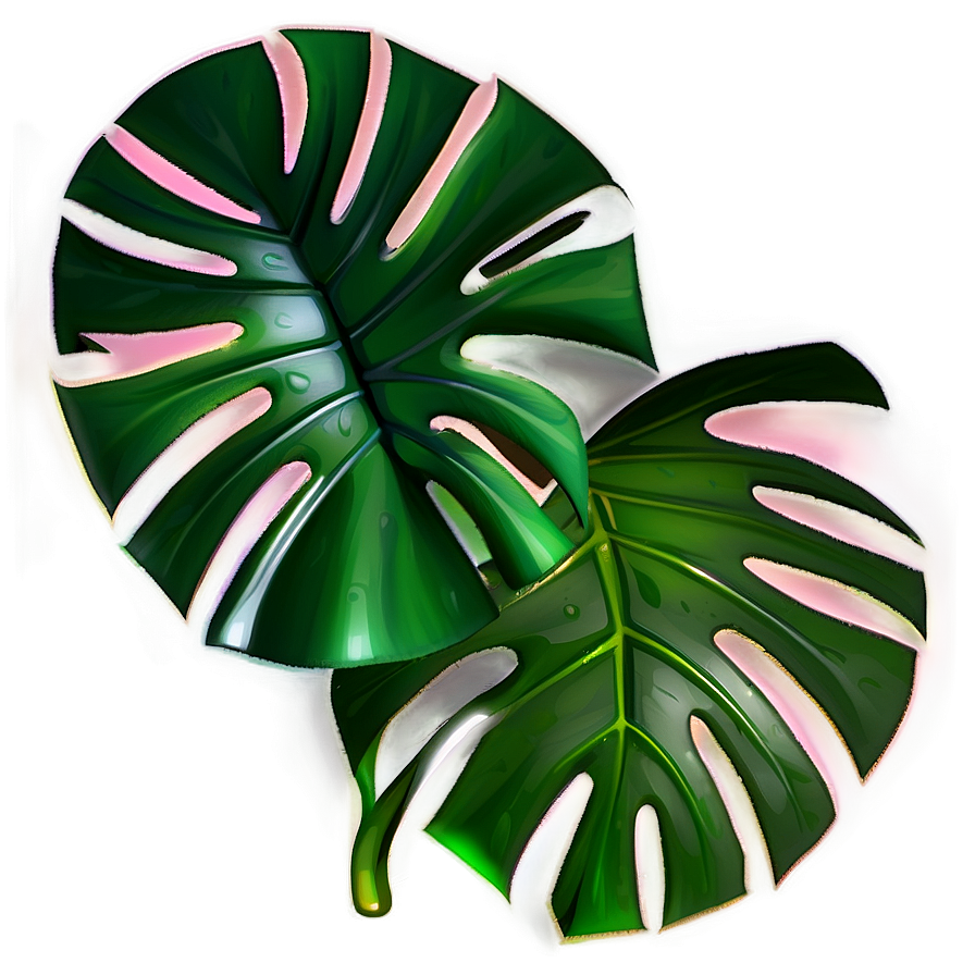 Monstera Leaf With Shadow Png Mgw PNG