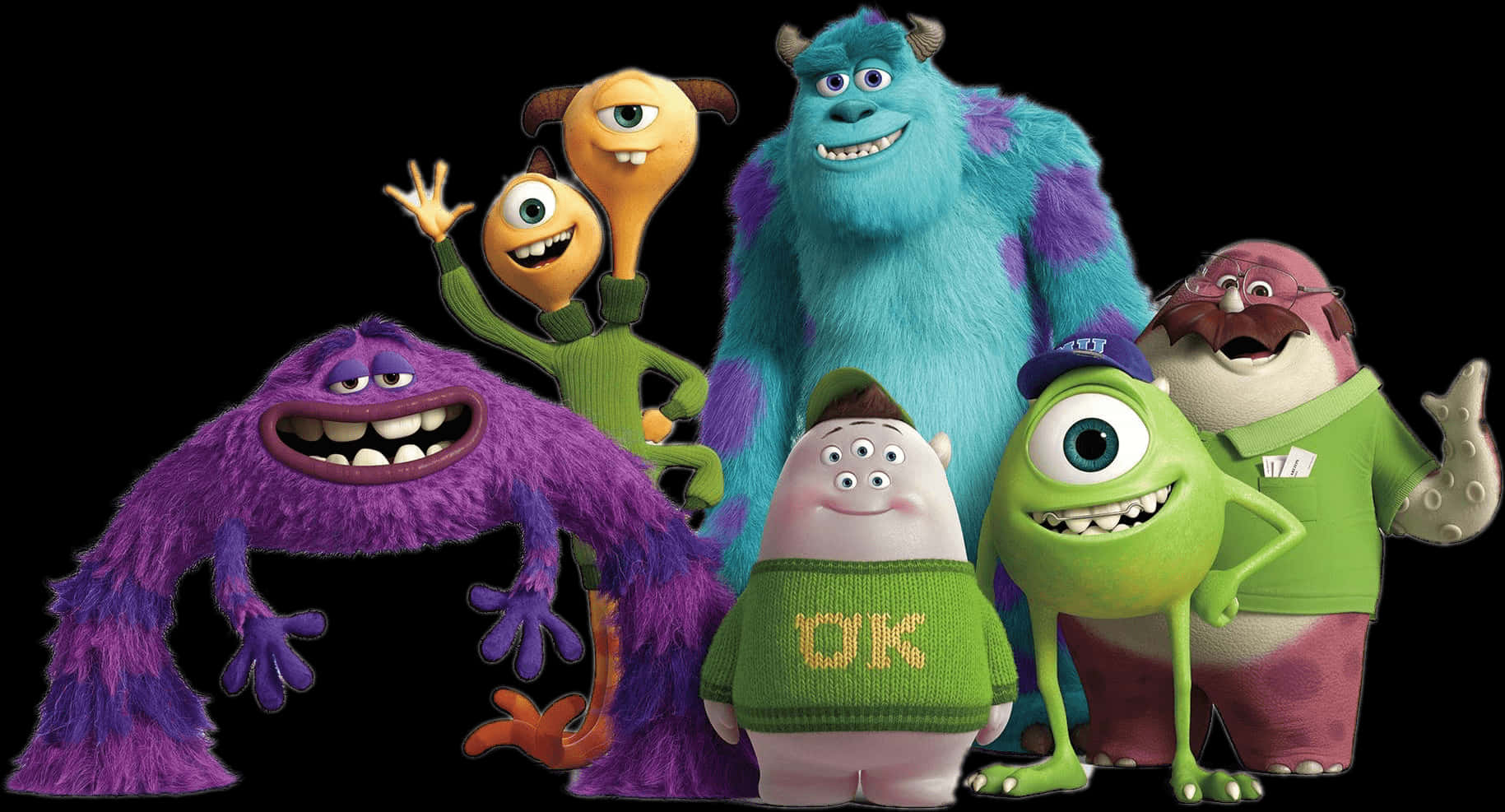 Monsters Animated Characters Group PNG