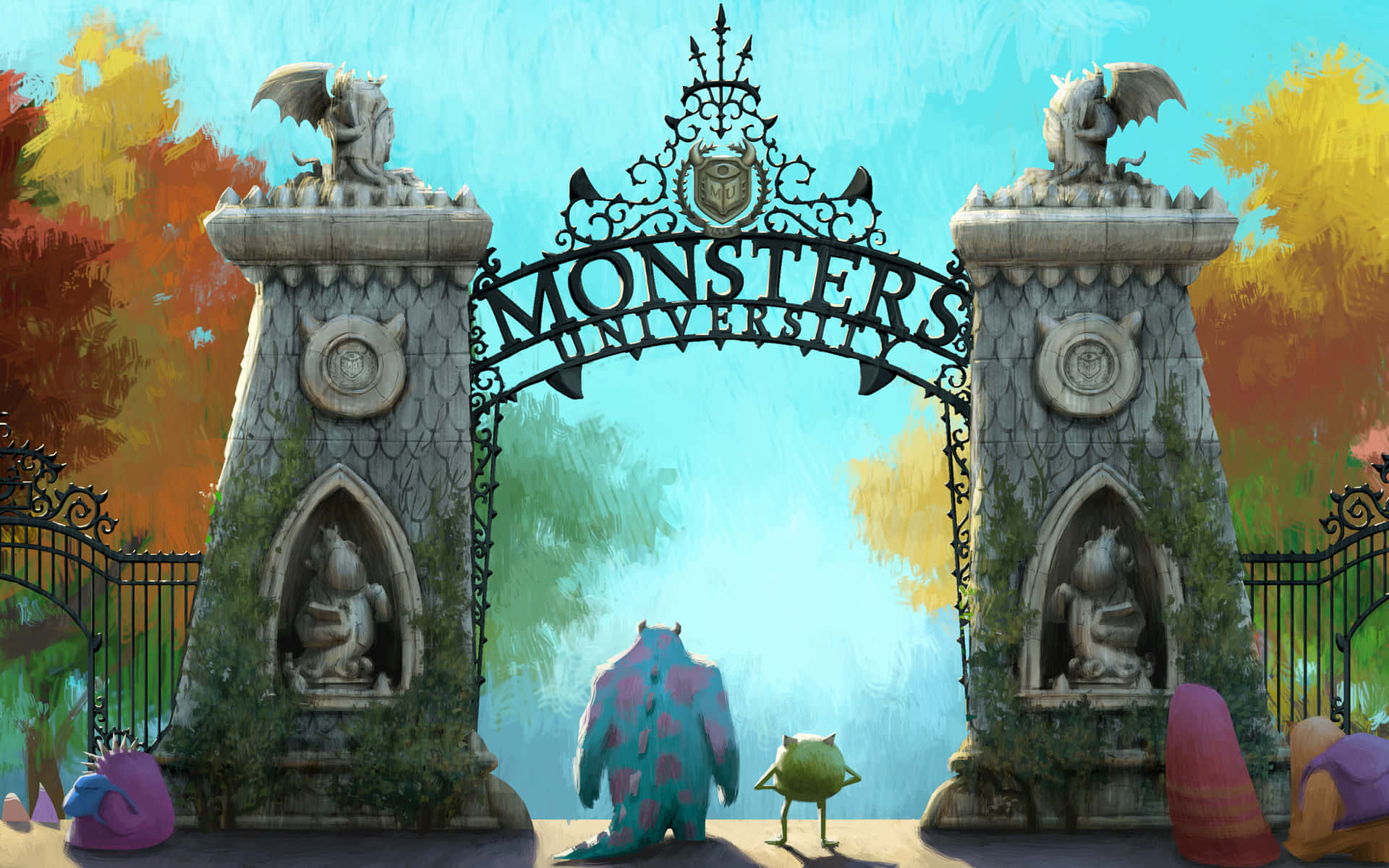 Monsters Heading Out Wallpaper
