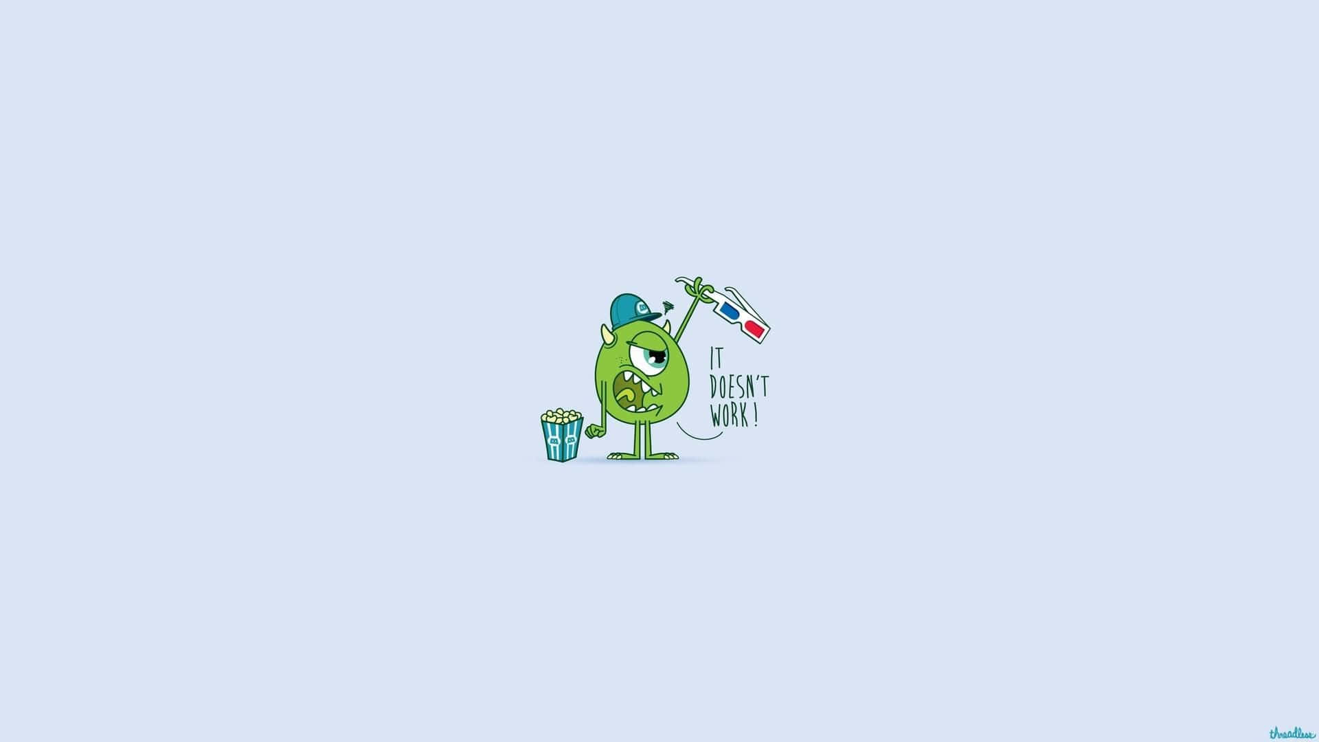 A Green Cartoon Character Holding A Bottle