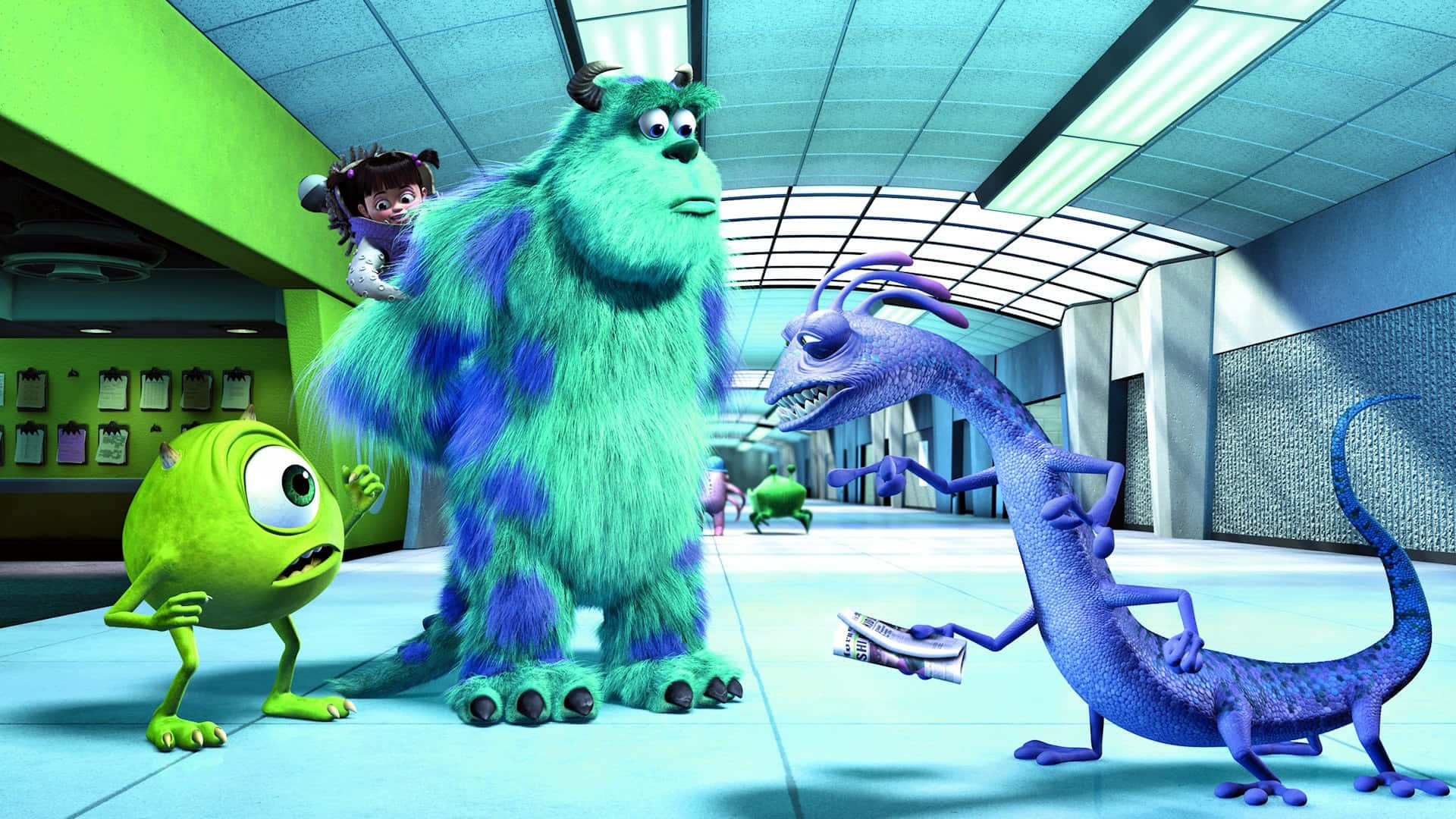 Sulley and Mike prepare for another day of scaring!