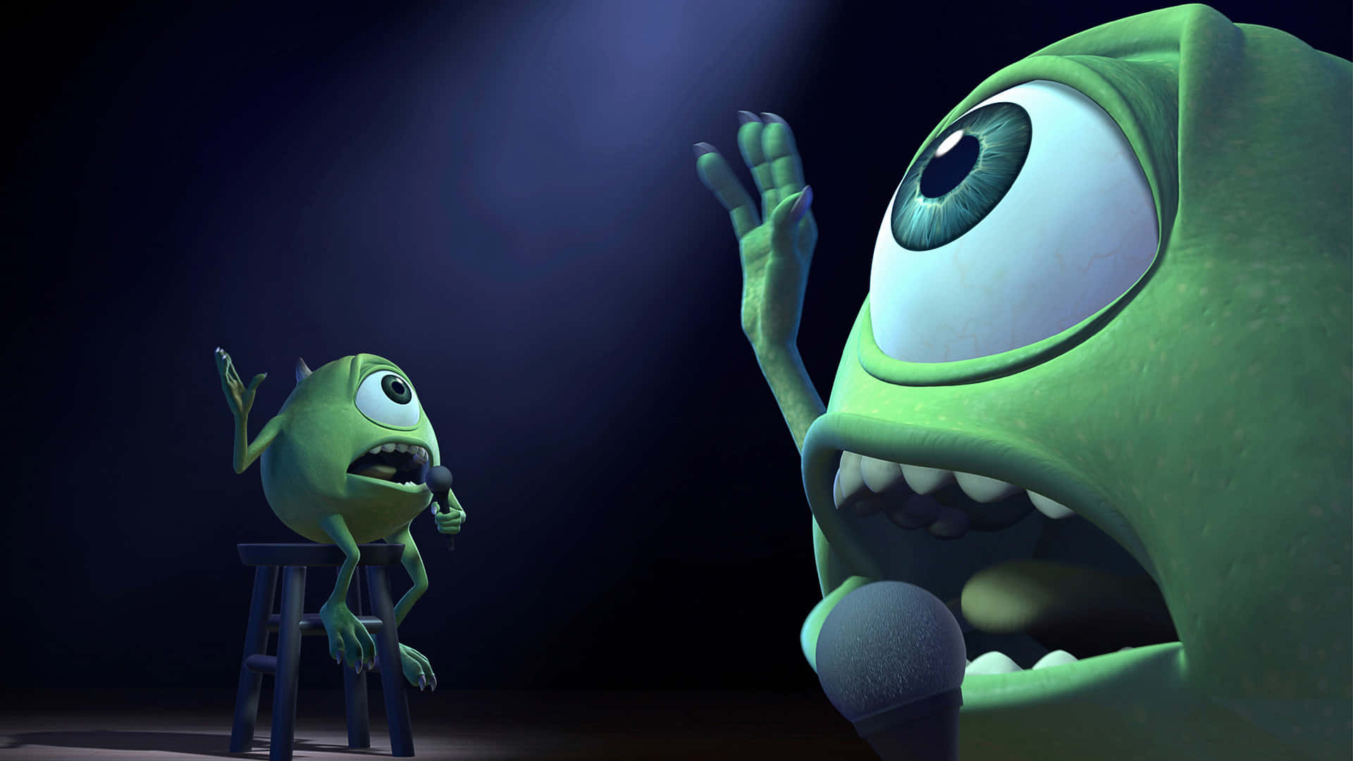 Gåmed Mike Wazowski Och Sulley På Ett Hysteriskt Äventyr I Monsters Inc!