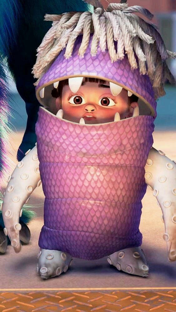 Monsters Inc Boo In A Costume Background