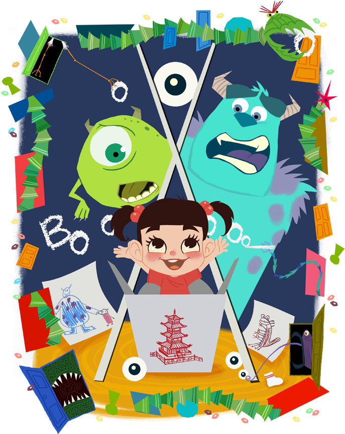 Monsters Inc Booand Friends PNG