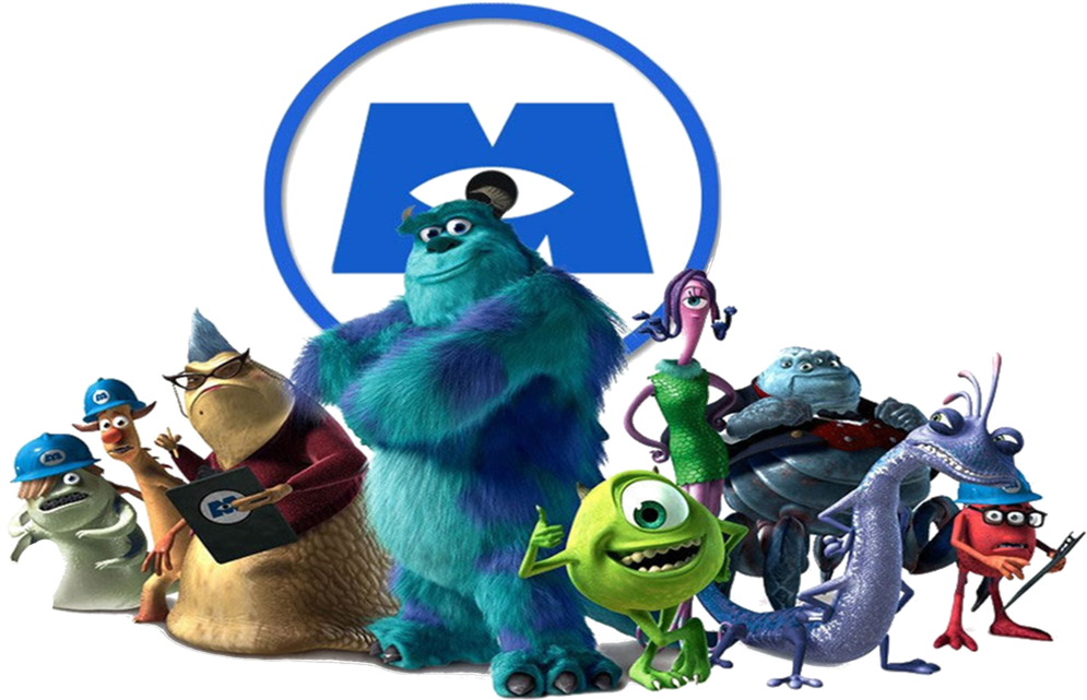 Monsters Inc Character Lineup PNG