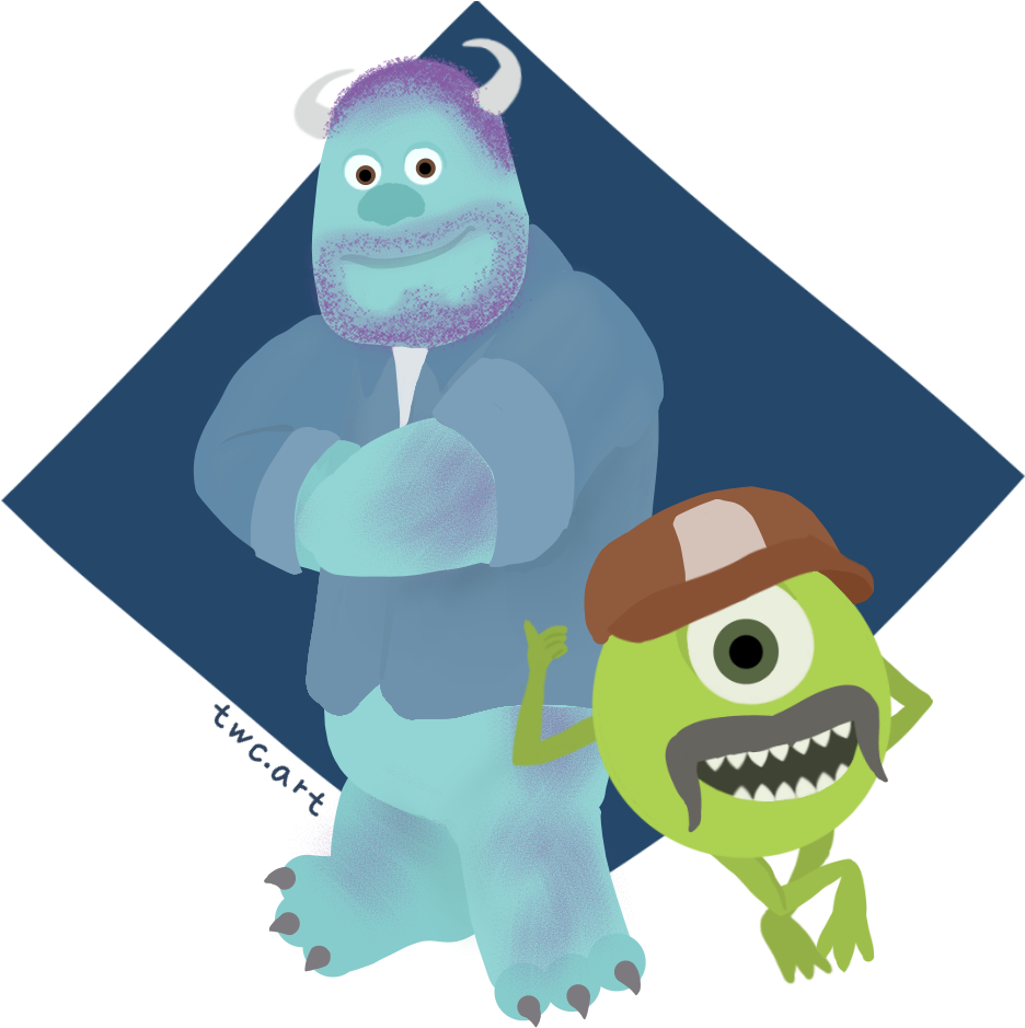 Monsters Inc Duo Illustration PNG