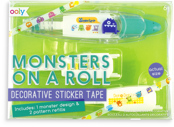 Monsters On A Roll Decorative Sticker Tape Packaging PNG