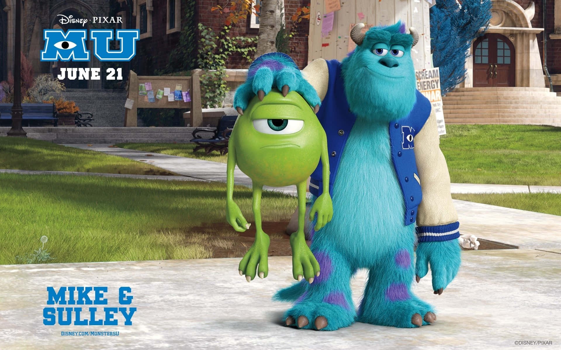 Monsters Sulley Lifts Mike Wallpaper