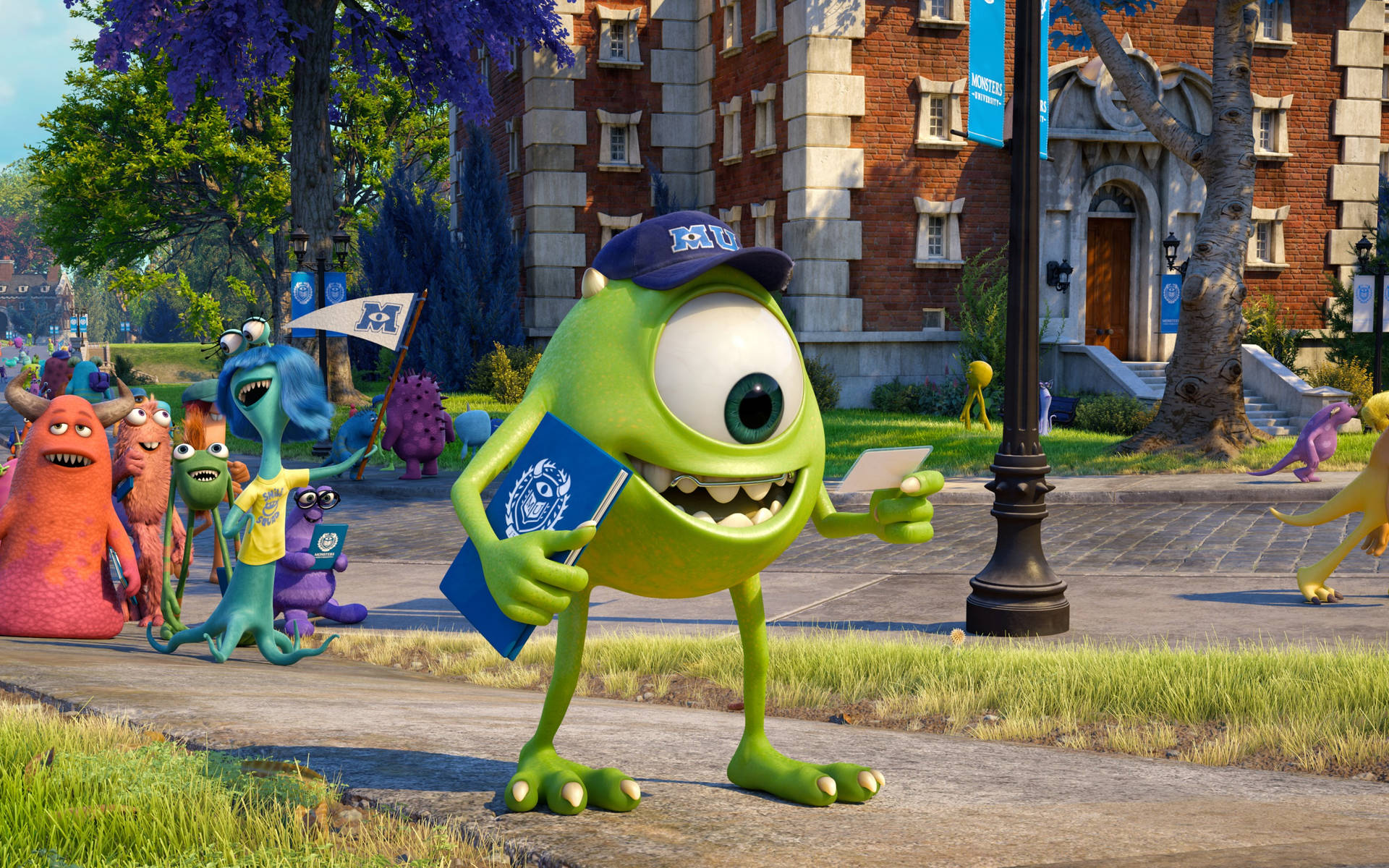 Monsters University Mike First Day Wallpaper