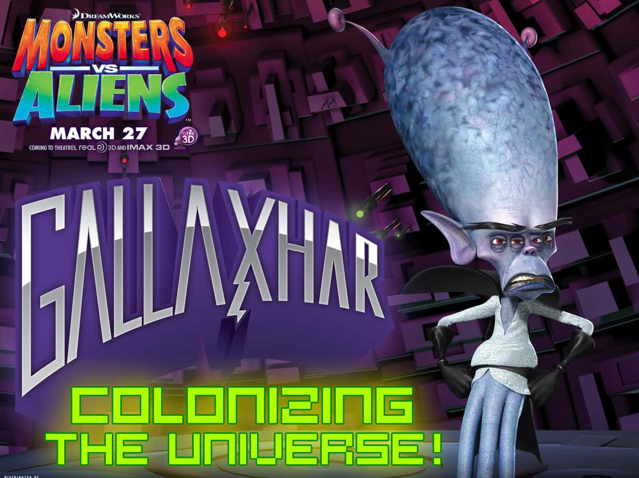Monsters Vs Aliens Gallaxhar Character Wallpaper