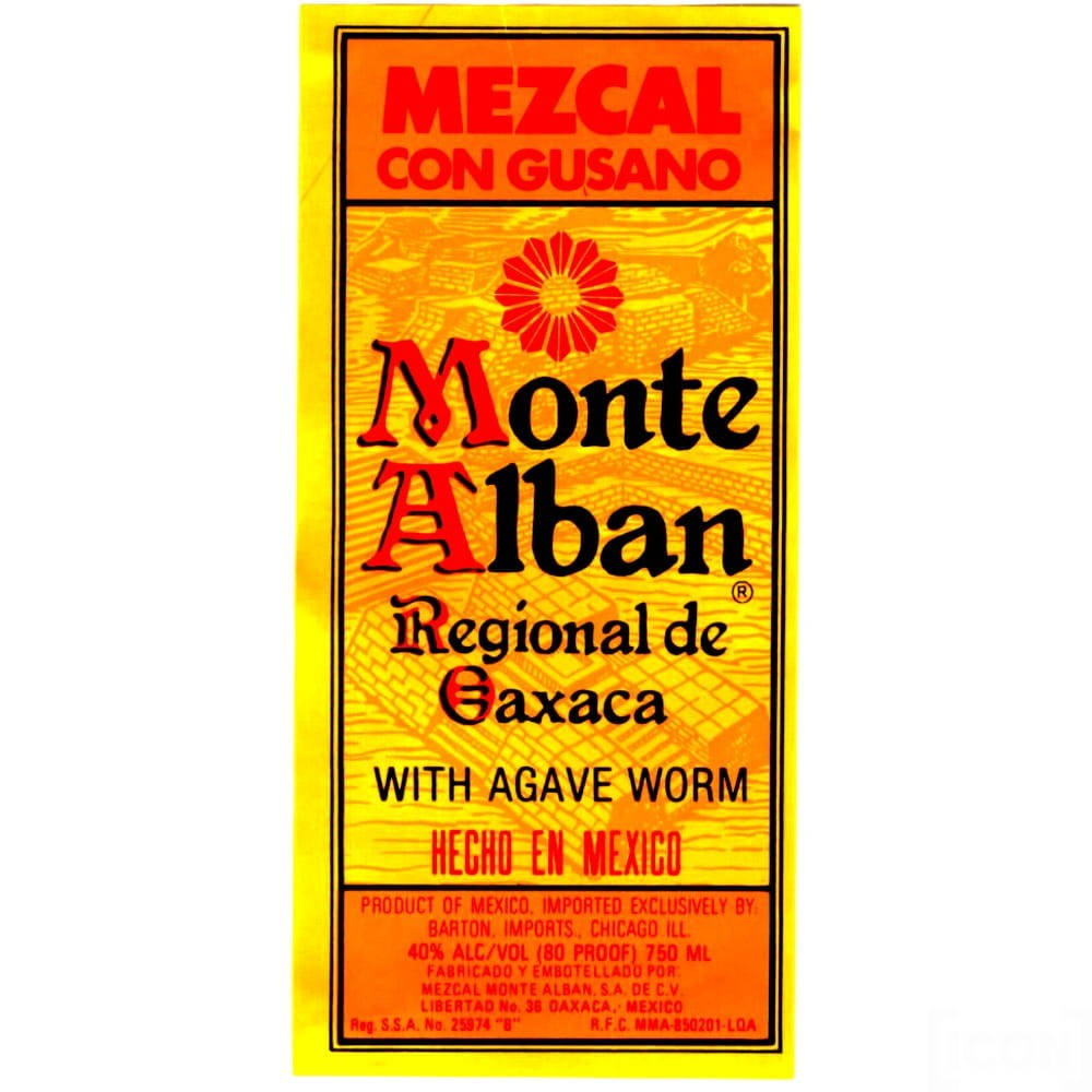 Monte Alban Mezcal Tequila Vintage Label Wallpaper