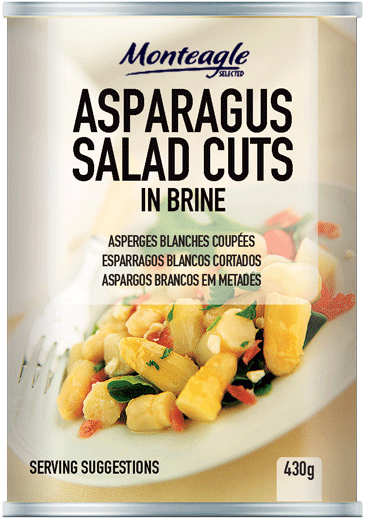 Monteagle Asparagus Salad Cuts Brine Can PNG
