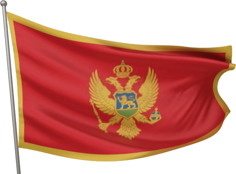 Montenegro National Flag Waving PNG