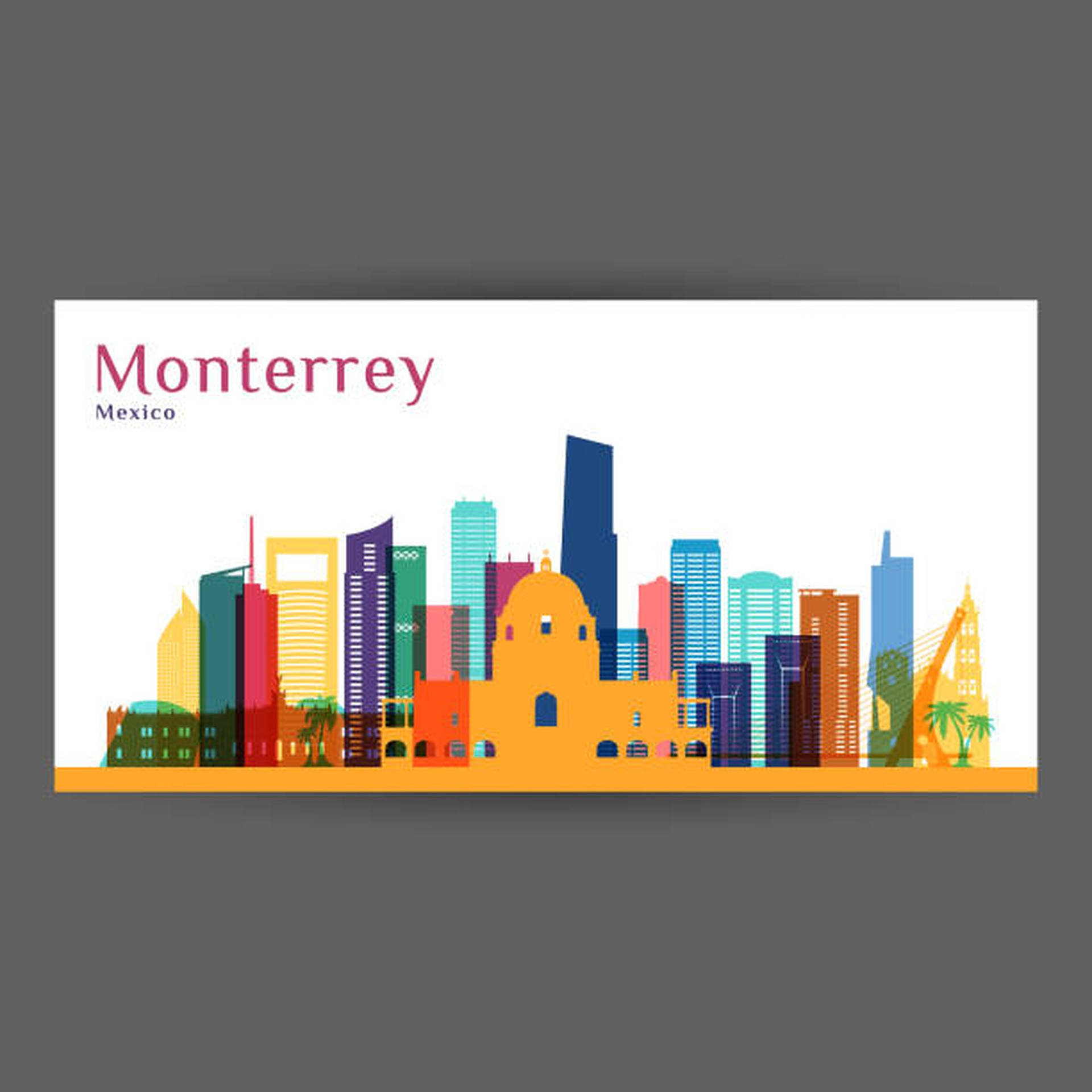 Monterrey Farverig Silhuet Wallpaper