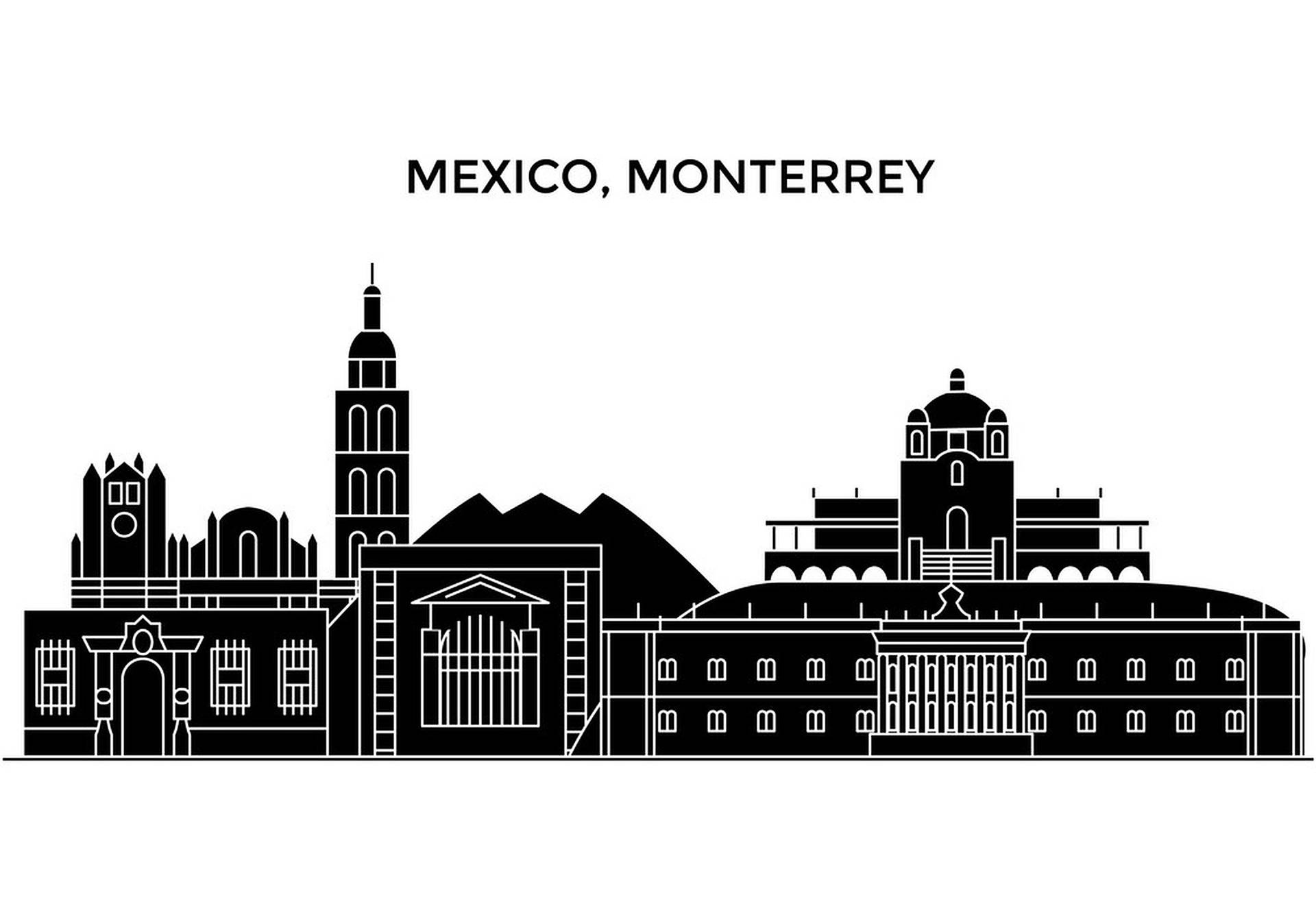 Monterreyumriss Der Stadt Mexiko Wallpaper