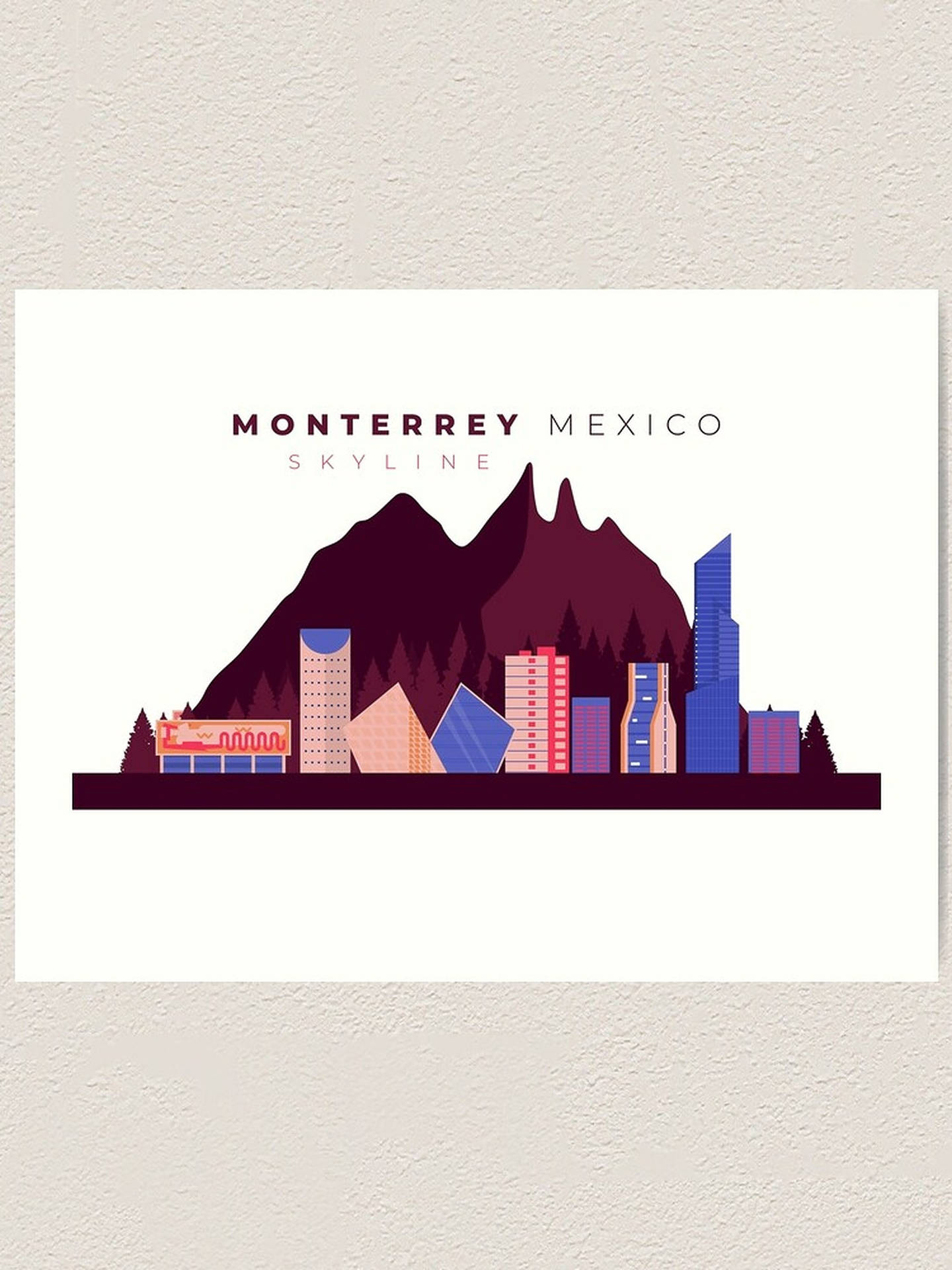 Nyd det smukke syn af Monterrey skyline art, der spænder fra detaljeret realisme til abstrakt skønhed. Wallpaper