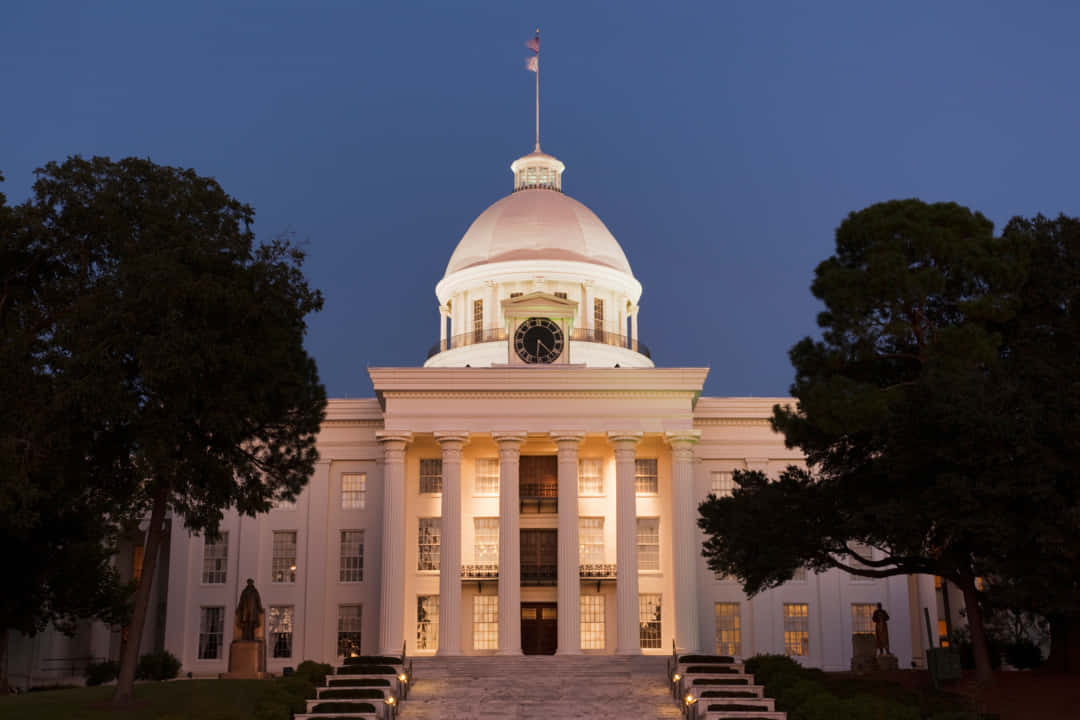 Montgomery Alabama State Capitol Dusk Achtergrond