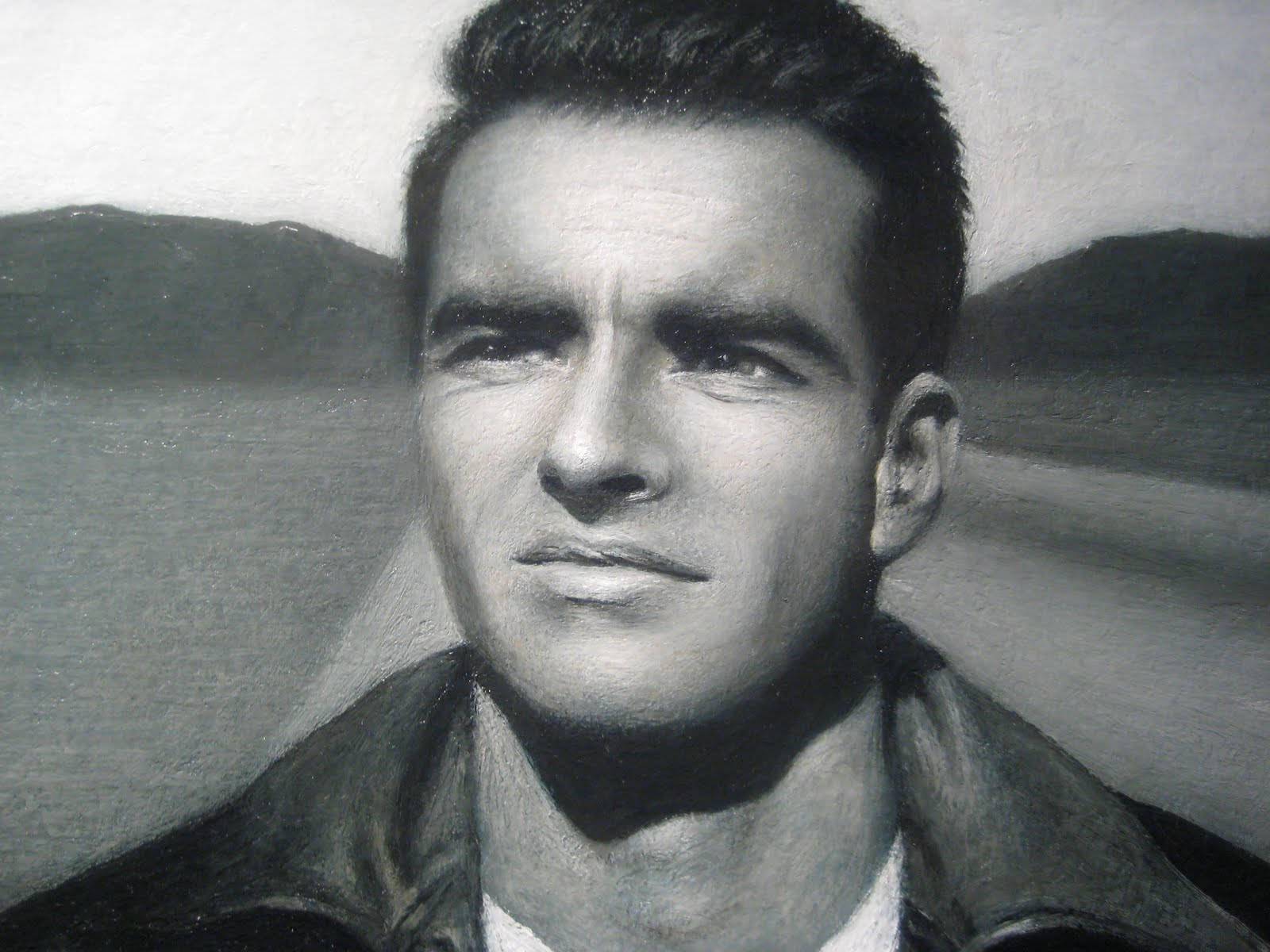 Montgomery Clift Pencil Drawing Wallpaper