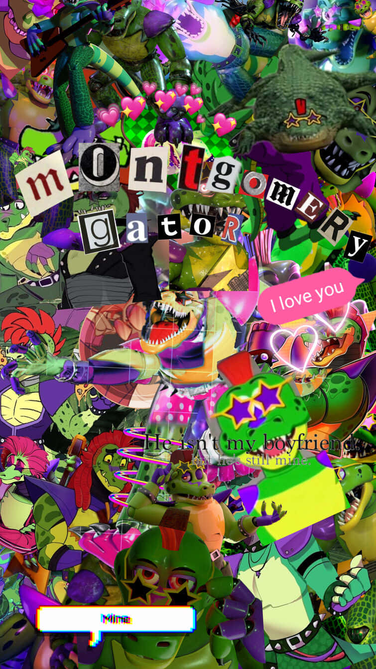 Montgomery Gator F N A F Collage Wallpaper