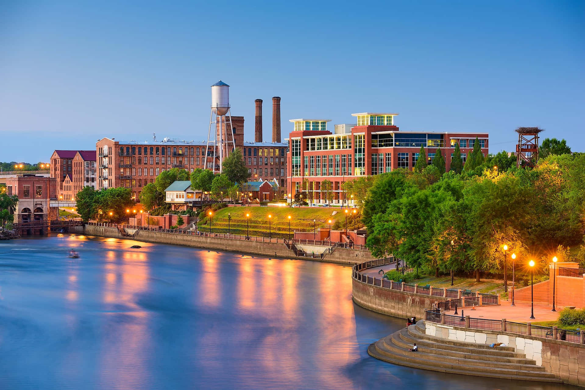 Montgomery Riverfront Evening View Wallpaper