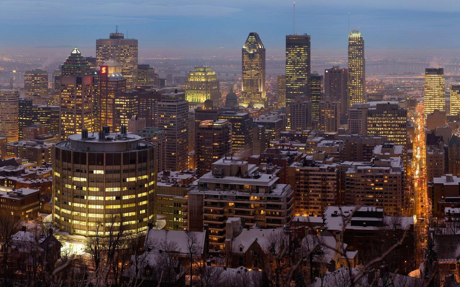 Breathtaking View of Montreal City in Winter Wallpaper