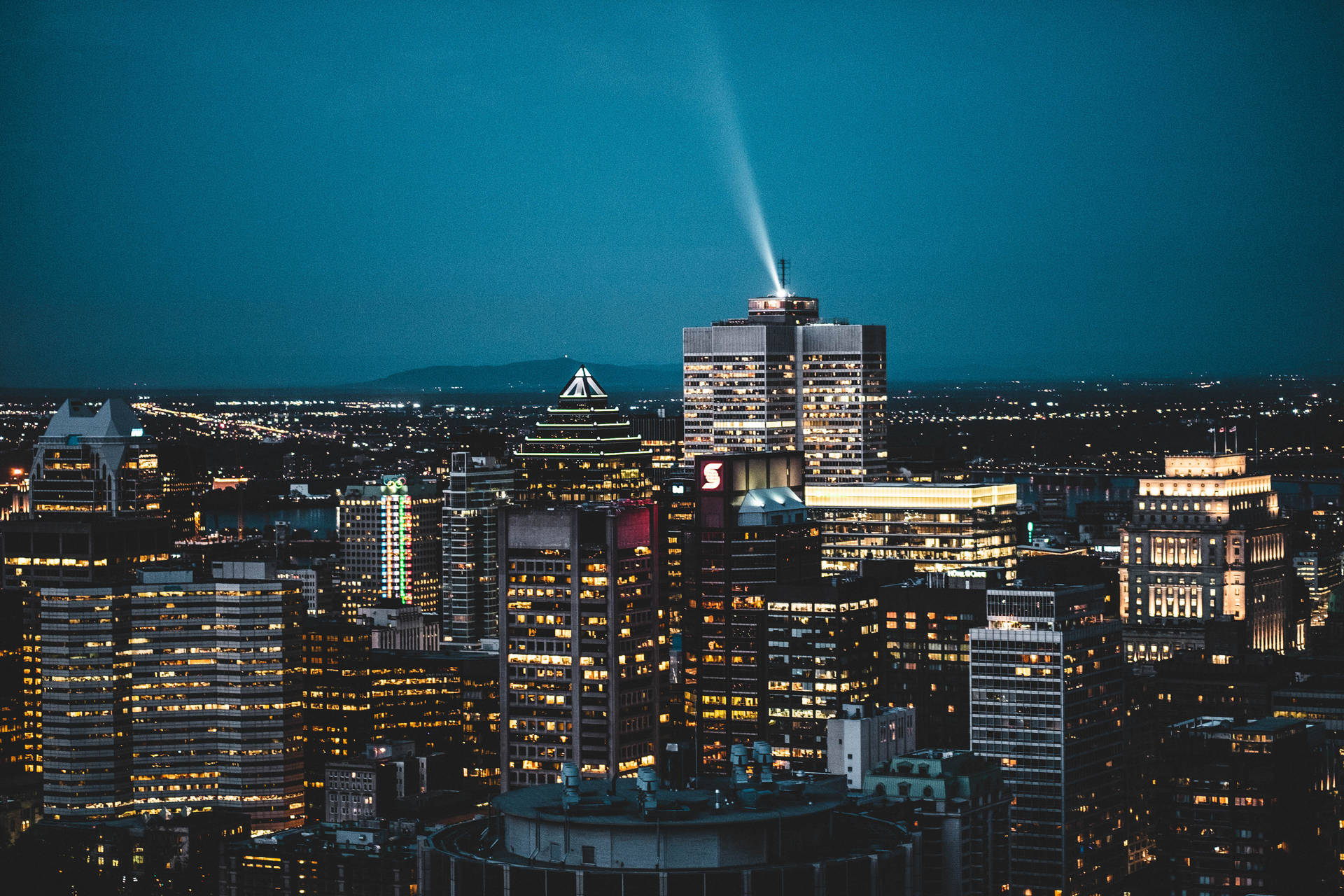 Montreal City Lights Background