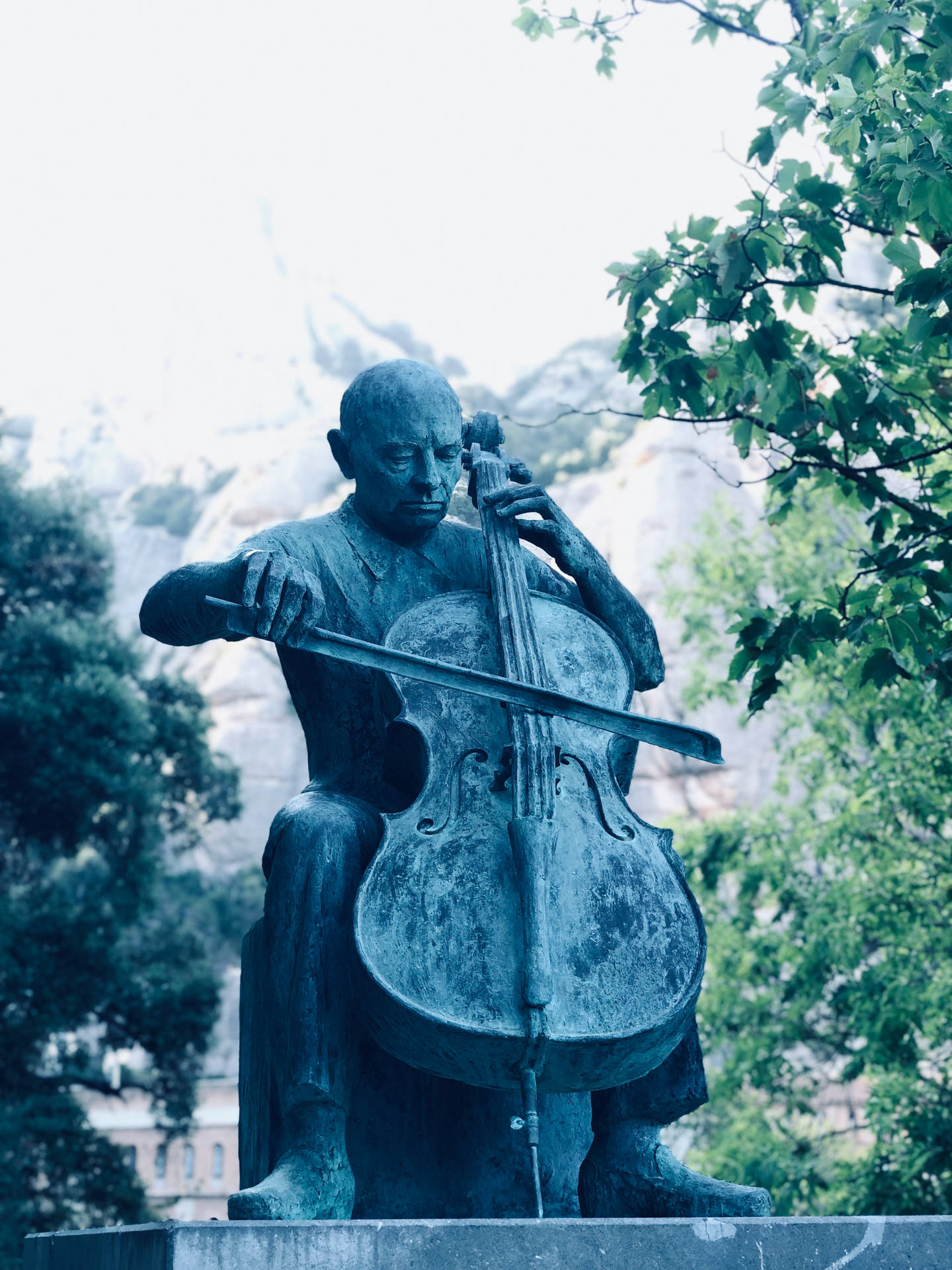 Montserrat Cello Sculpture Wallpaper