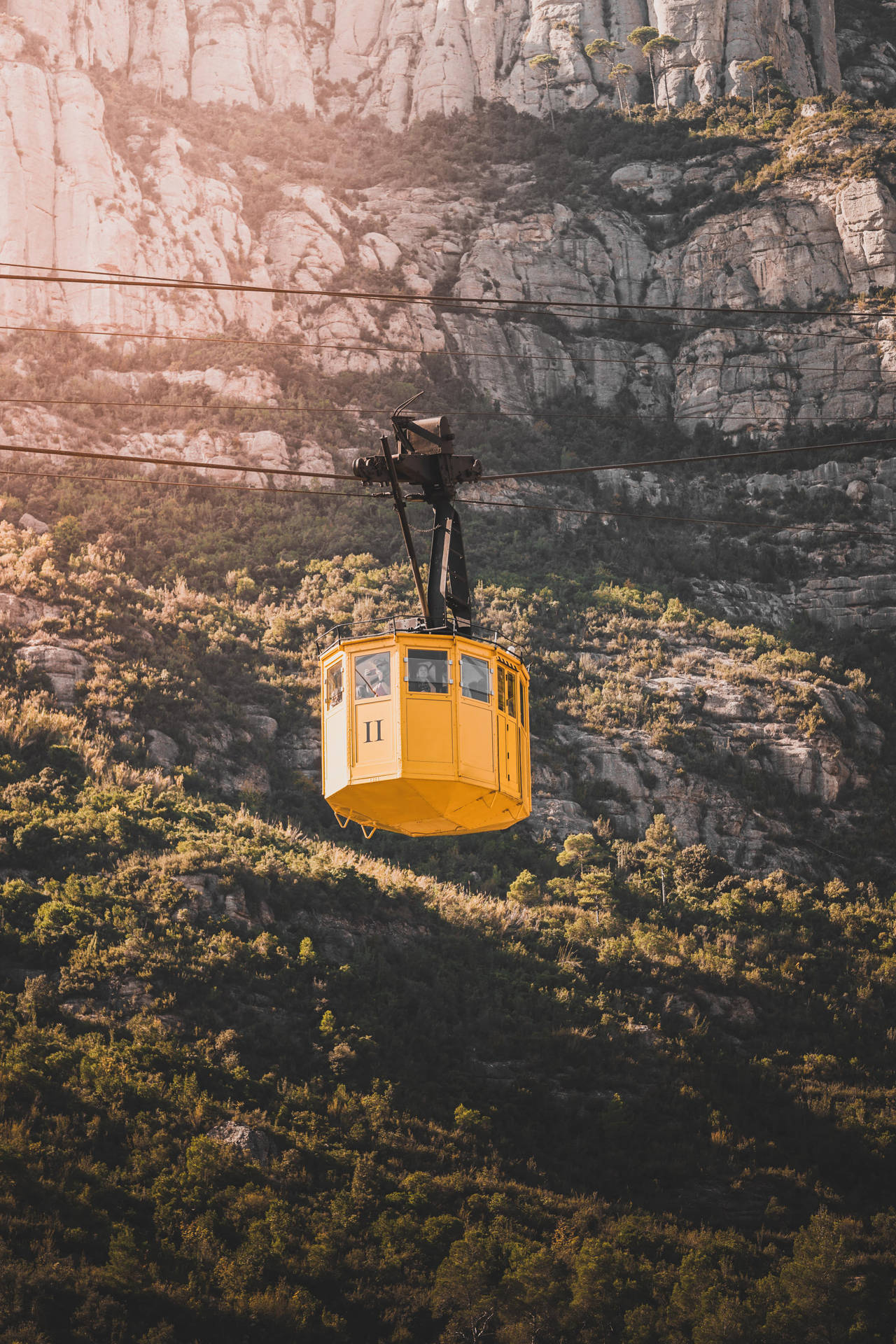 Montserrat Yellow Cable Car Wallpaper