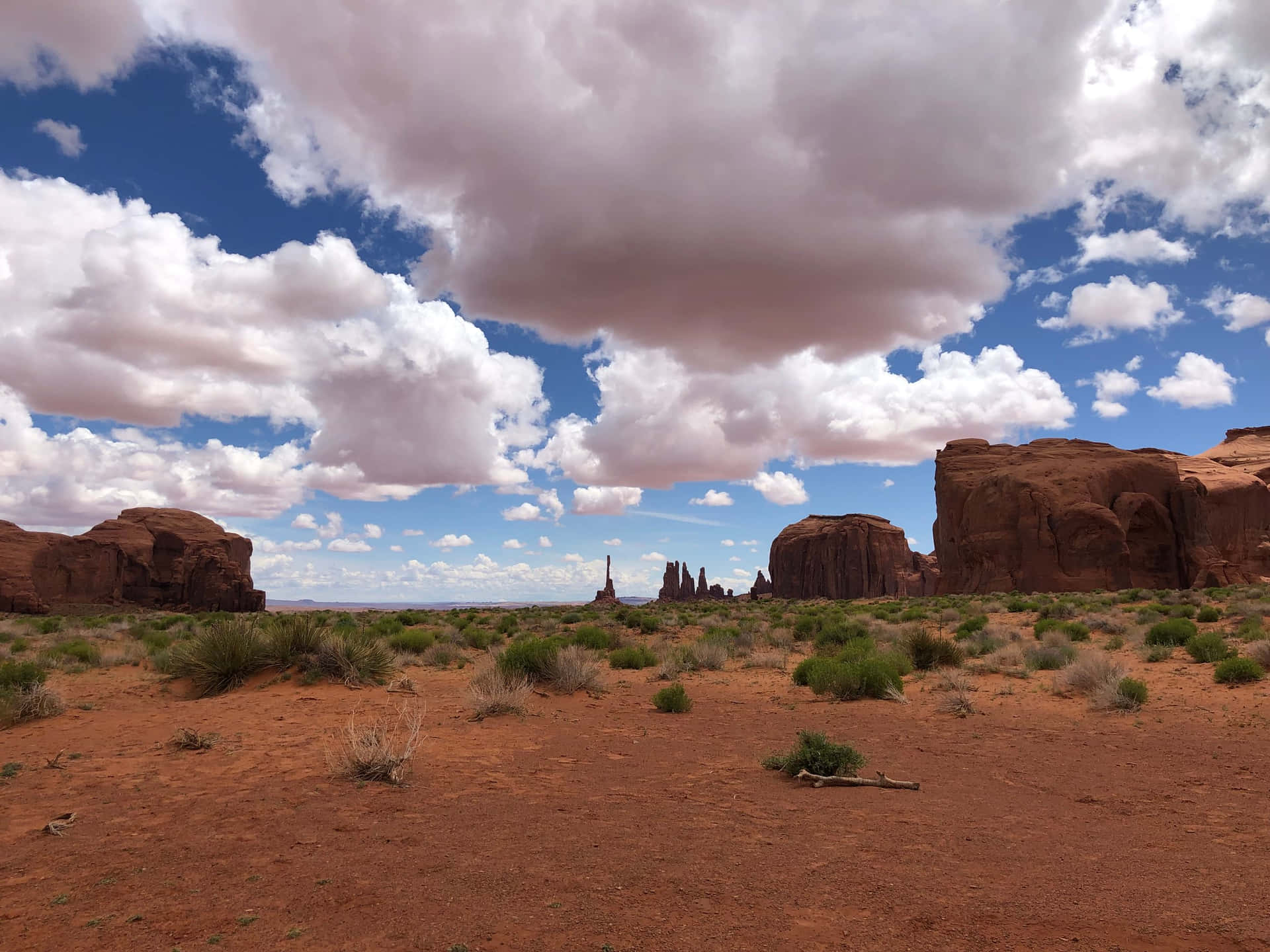 Monumentvalley Parco Tribale Navajo Cielo Sereno Sfondo