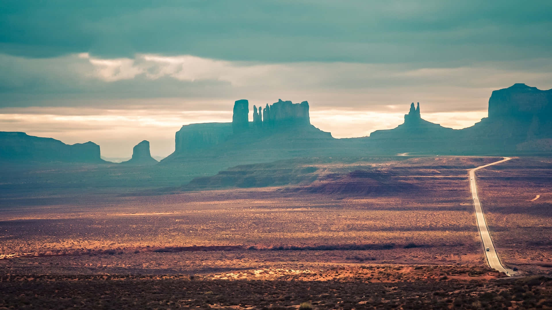 Estradado Parque Tribal Navajo De Monument Valley. Papel de Parede