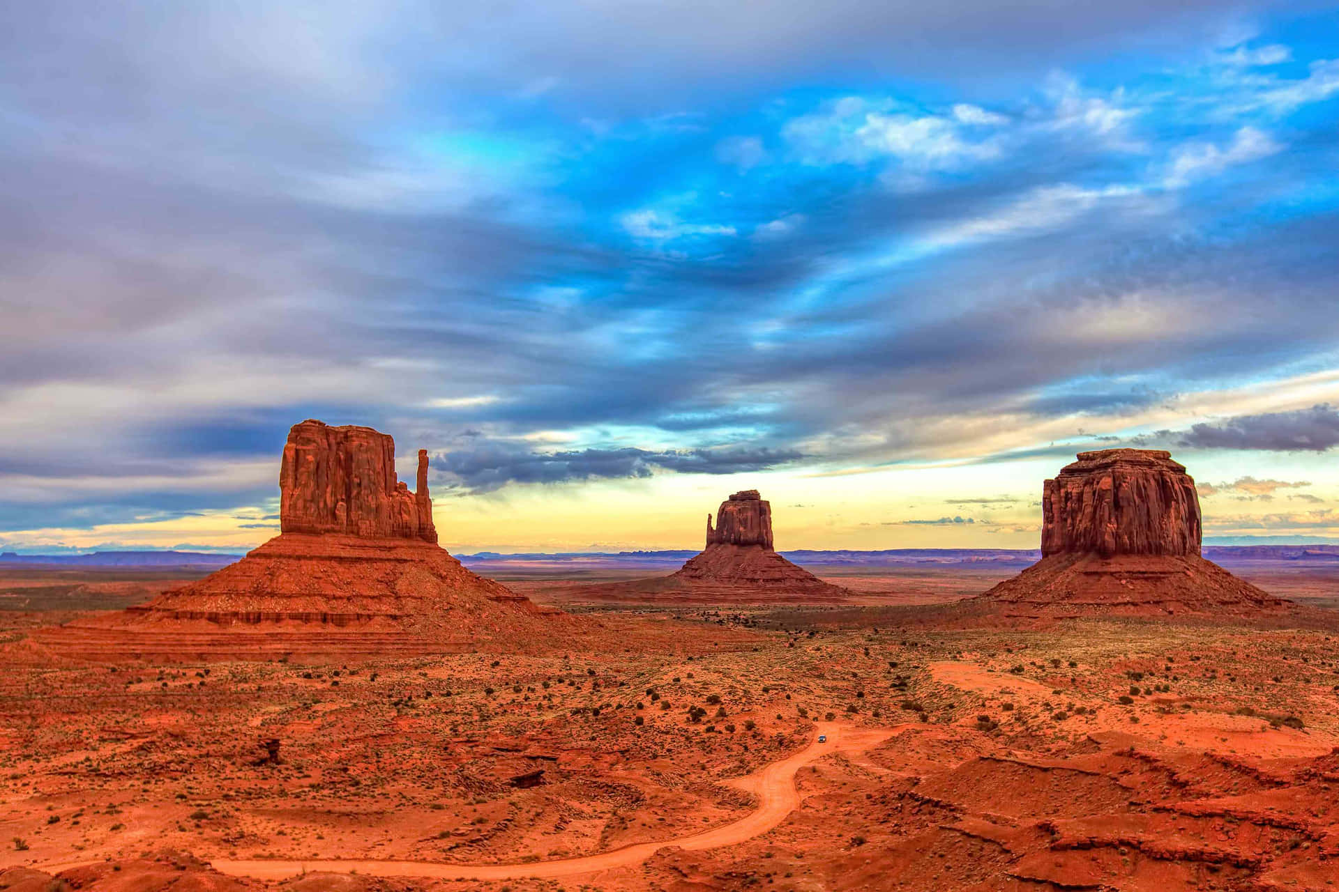Monumentvalley Parco Tribale Navajo Cielo Sfondo