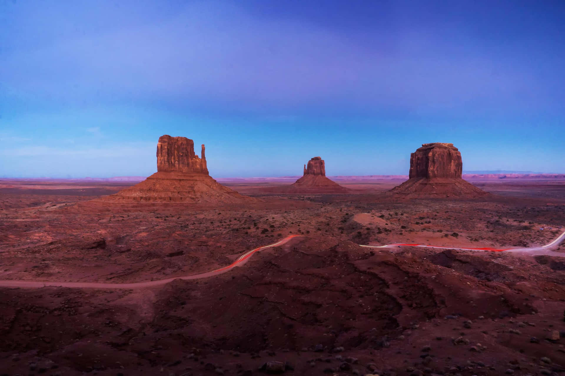 Parcotribale Dei Navajo Di Monument Valley, Ovest Ed Est Sfondo