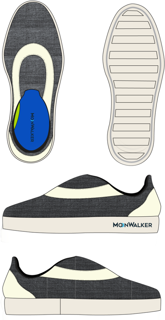 Monwalker Shoe Design Blueprints PNG