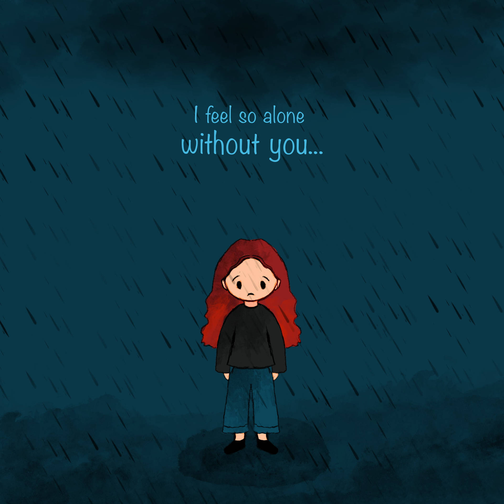 Mood Off Girl In The Rain Background