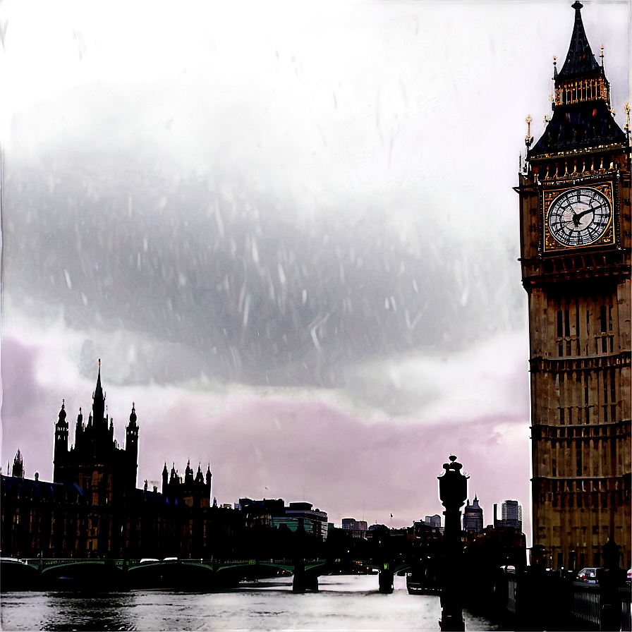 Moody Big Ben In Rain Png 23 PNG