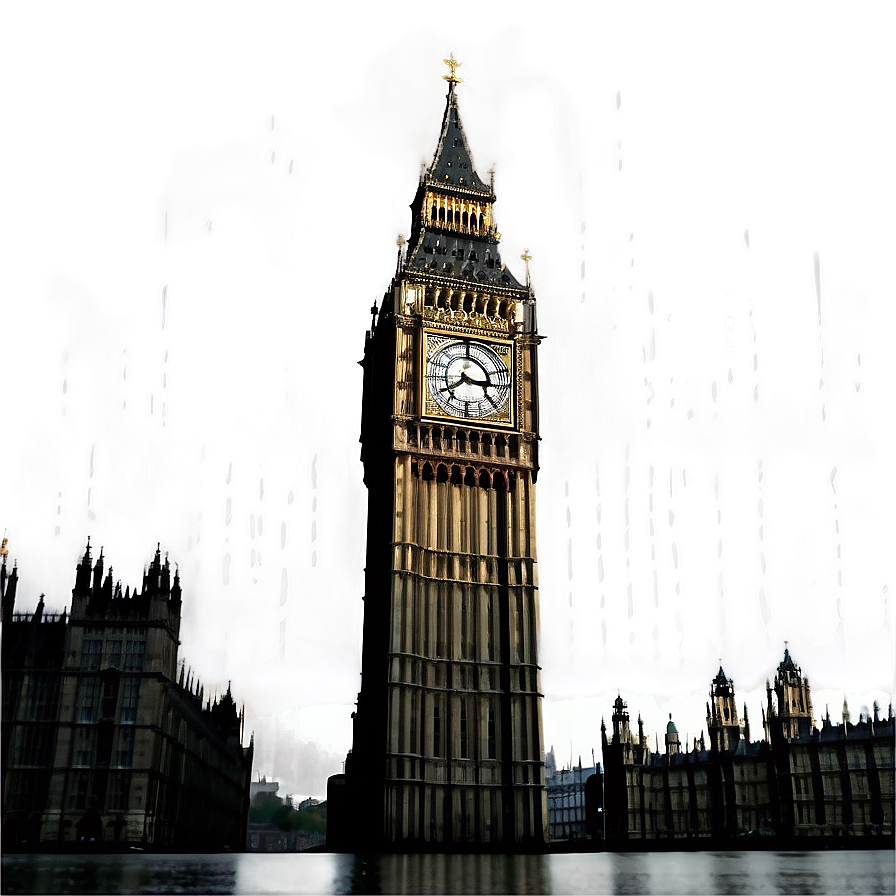 Moody Big Ben In Rain Png 40 PNG